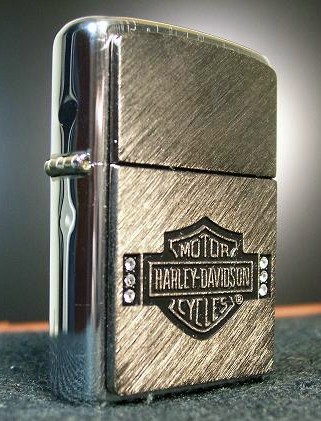 Zippo 20235, Bar & Shield w/Crystal Accents Emblem Brushed Chrome
