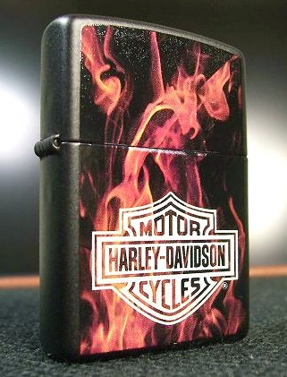 Zippo 21040, Harley-Davidson On Fire Black Matte