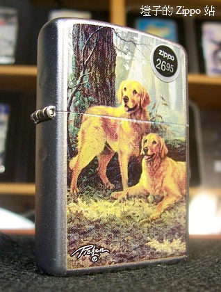 ZIPPO 24413 (USD $26.95), Linda Picken Two Goldens Stain Chrome